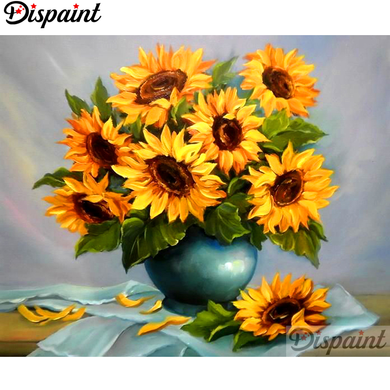 Embroidery Yellow Flower - Dispaint Full Square/Round Drill 5D DIY