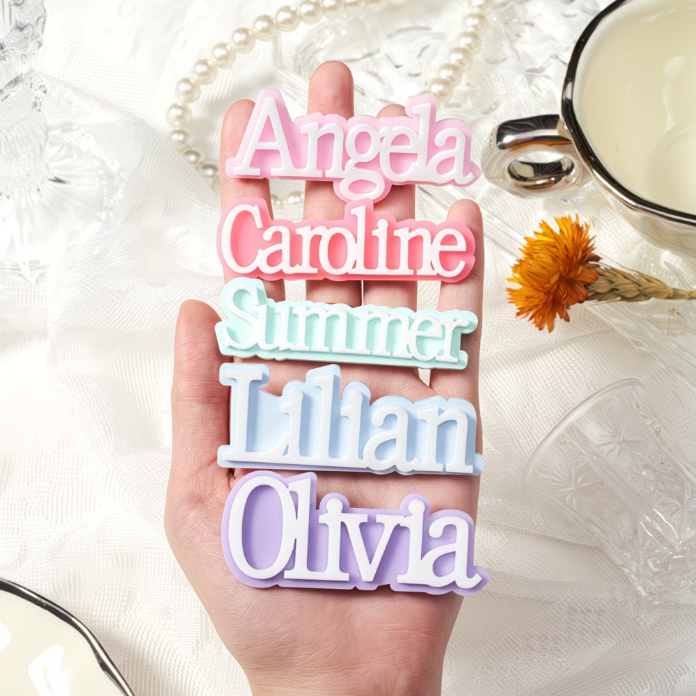 Embroidery Names - Custom Name Brooch Personalized Font Color