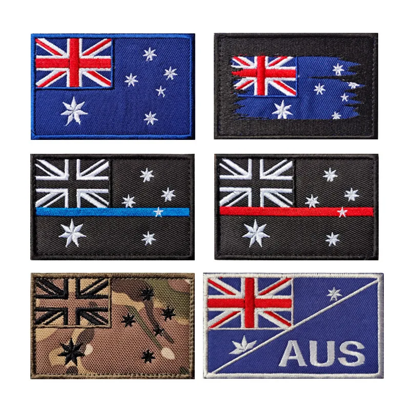 Embroidery Uk - Australia Flag IR Reflective Patches Appliqued