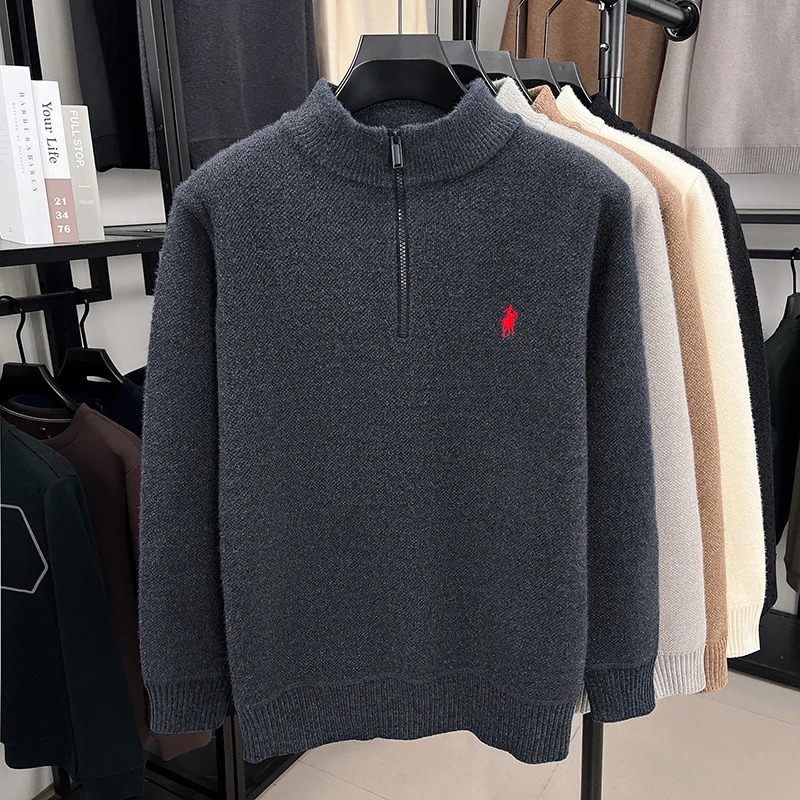 Embroidery Design Logo - High end zipper stand up collar