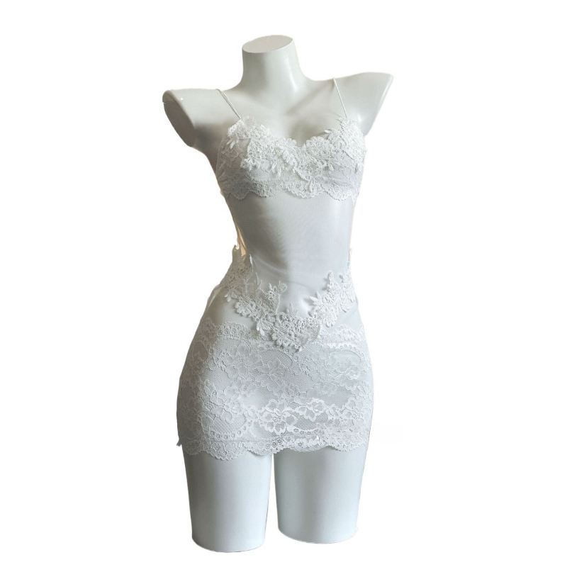 Embroidery Dress - Sexy Lace Embroidery Strapless Dress Women