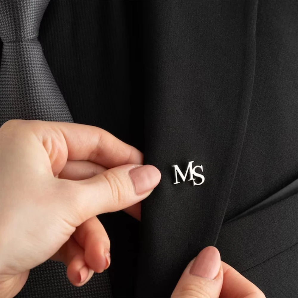 Embroidery Names - Custom Initial Brooches for Women Personalized
