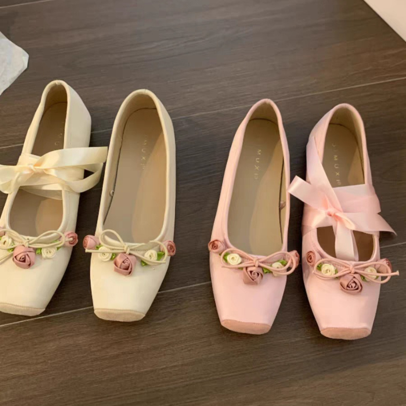 Women Flats Bow Marie Janes Sh - Embroidery Dress 评论和价格