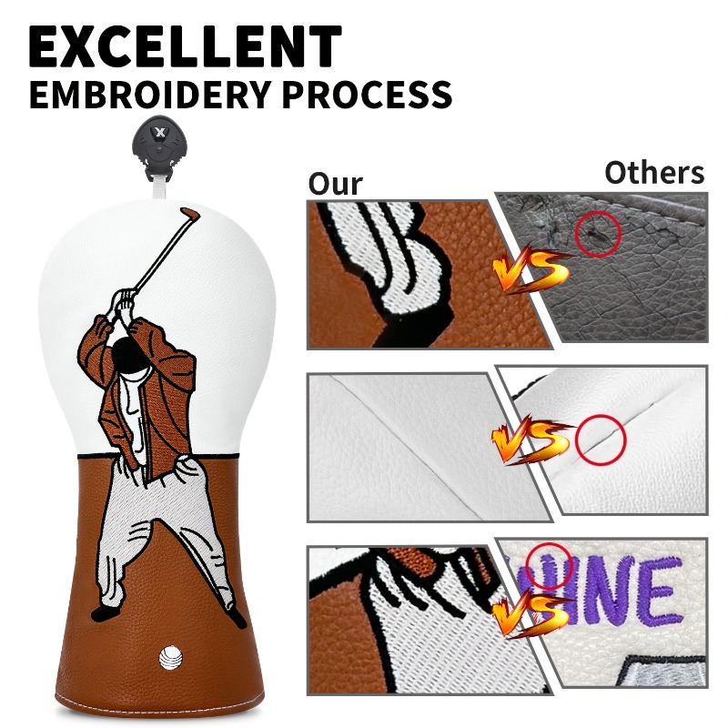 1pc High-Quality Golf Head Cov - Embroidery White 评论和价格