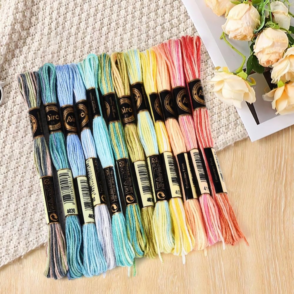 12 Skeins 105 Yards 6 Ply Vari - Embroidery Bracelet 评论和价格