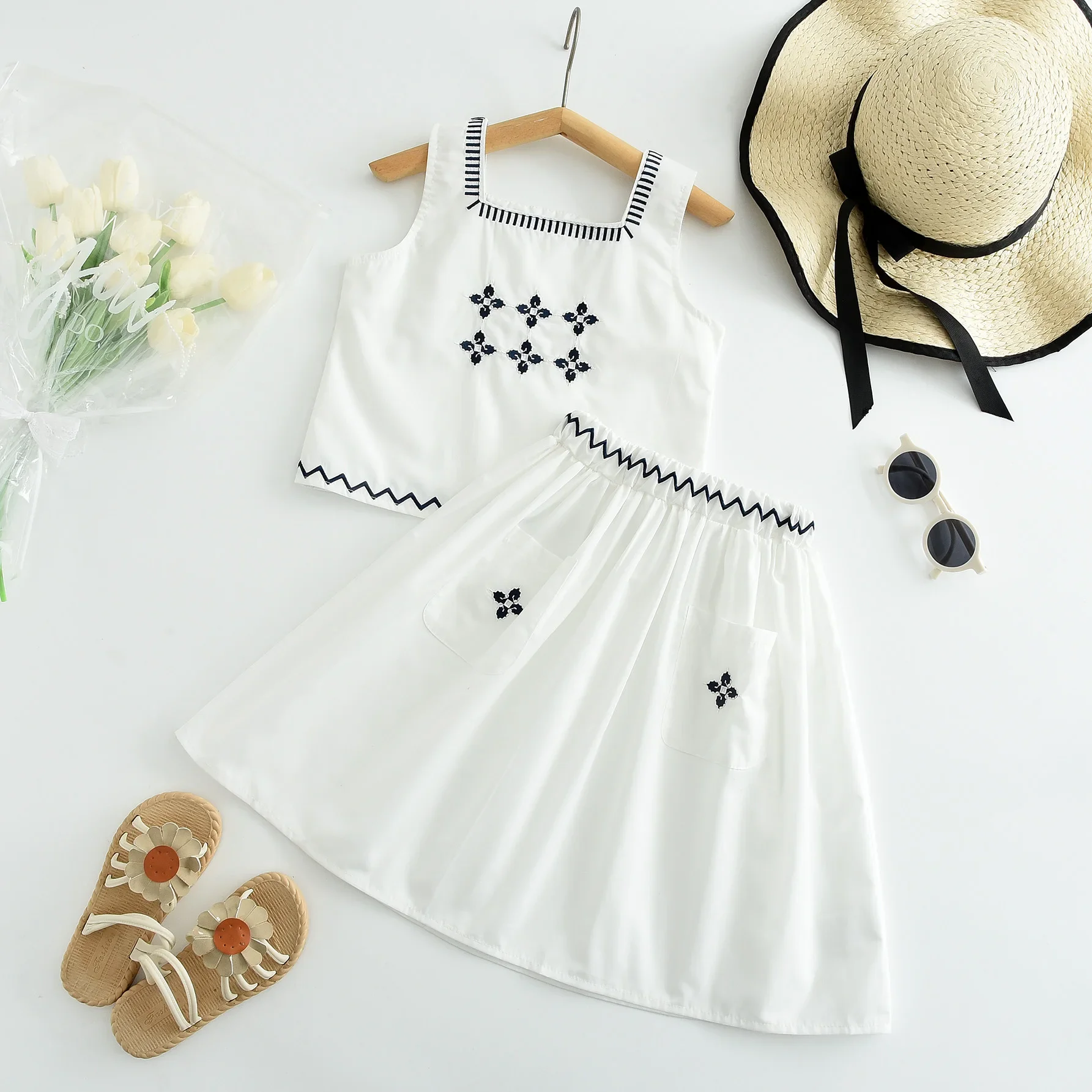 Kids Clothing Sets Floral Embr - Embroidery Class 评论和价格