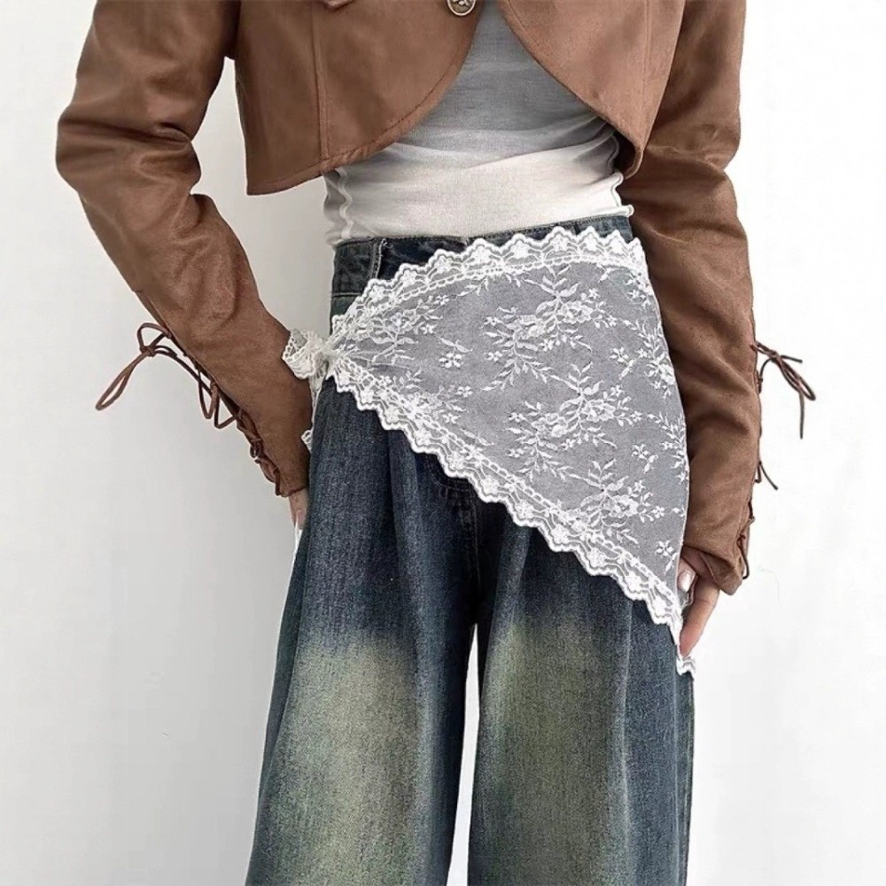 Soft Y2K Triangle Apron Embroi - Embroidery Skirt 评论和价格