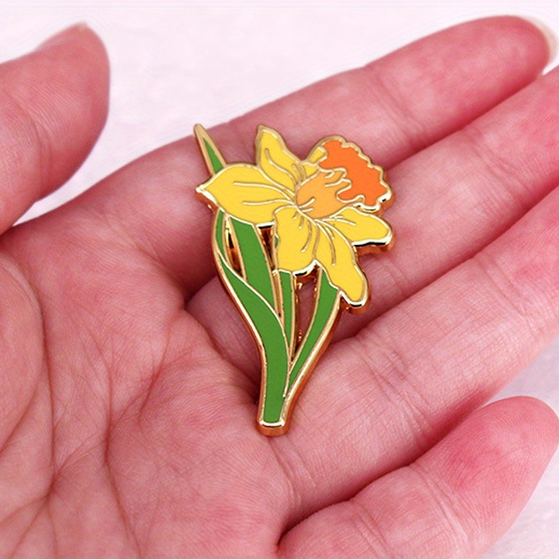 Yellow Daffodil Brooch Herbace - Embroidery Legacy 评论和价格