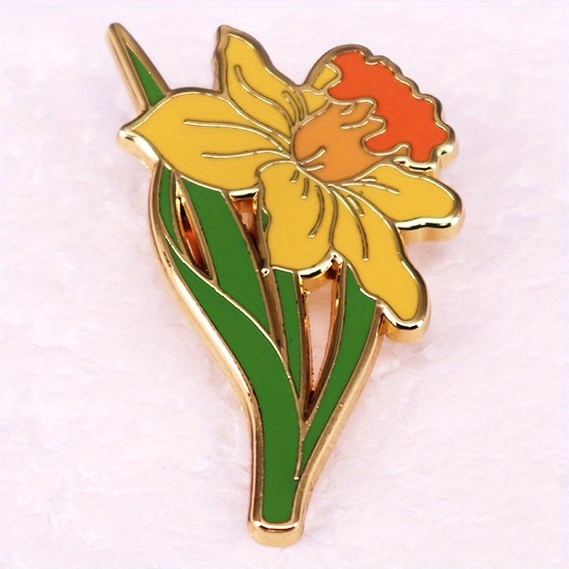 Yellow Daffodil Brooch Herbace - Embroidery Legacy 评论和价格