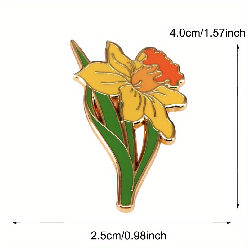 Yellow Daffodil Brooch Herbace - Embroidery Legacy 评论和价格