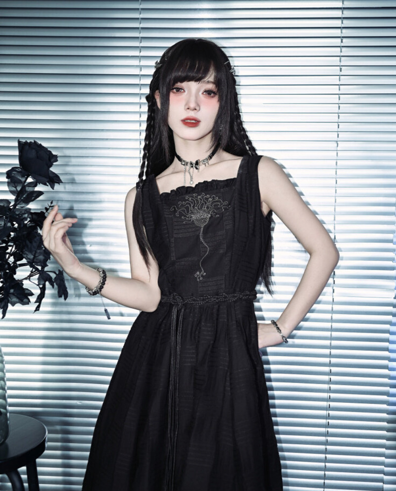 New Crinoid Embroidery Black D - Embroidery Skirt 评论和价格