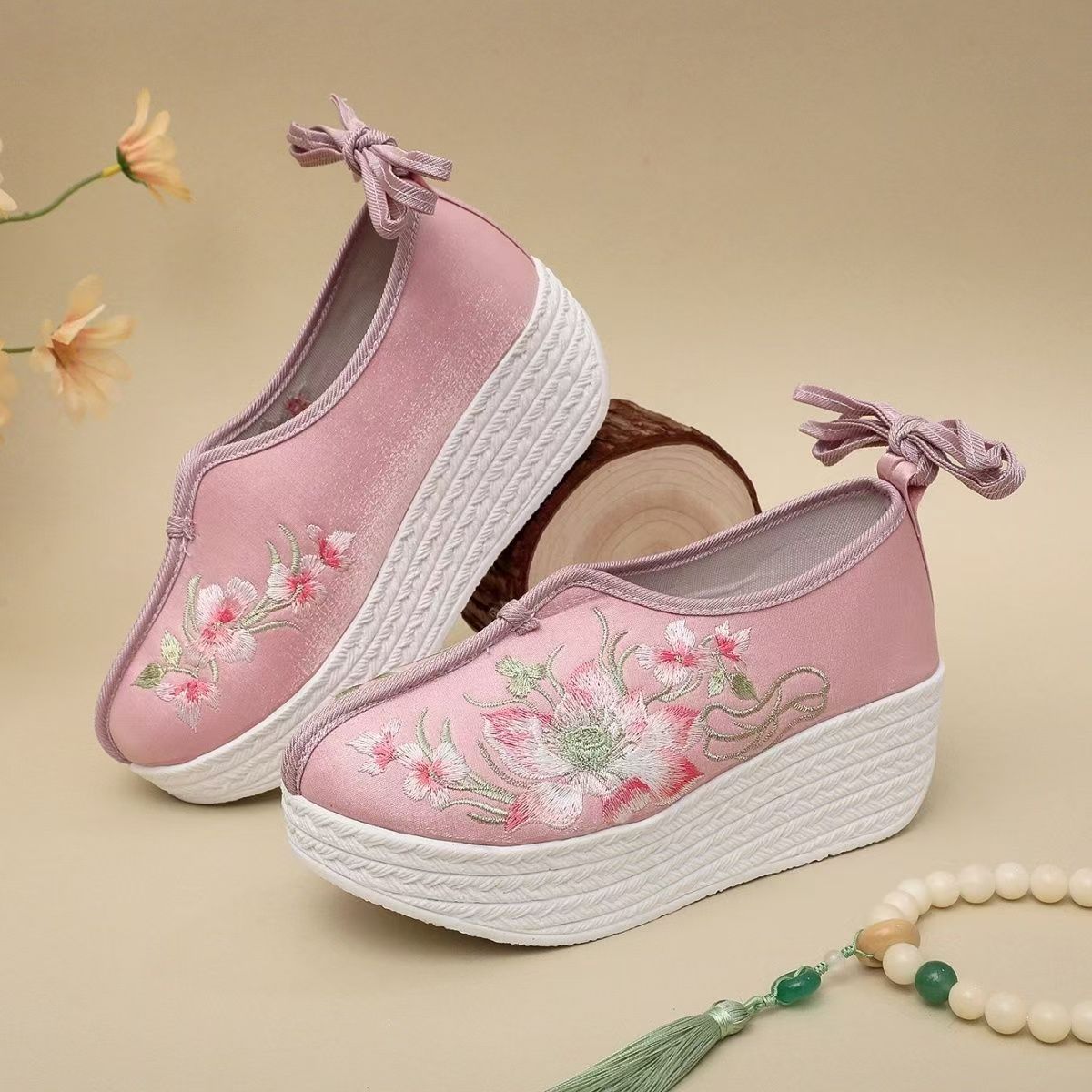 Woman Ethnic Style Wedges Embr - Embroidery Skirt 评论和价格