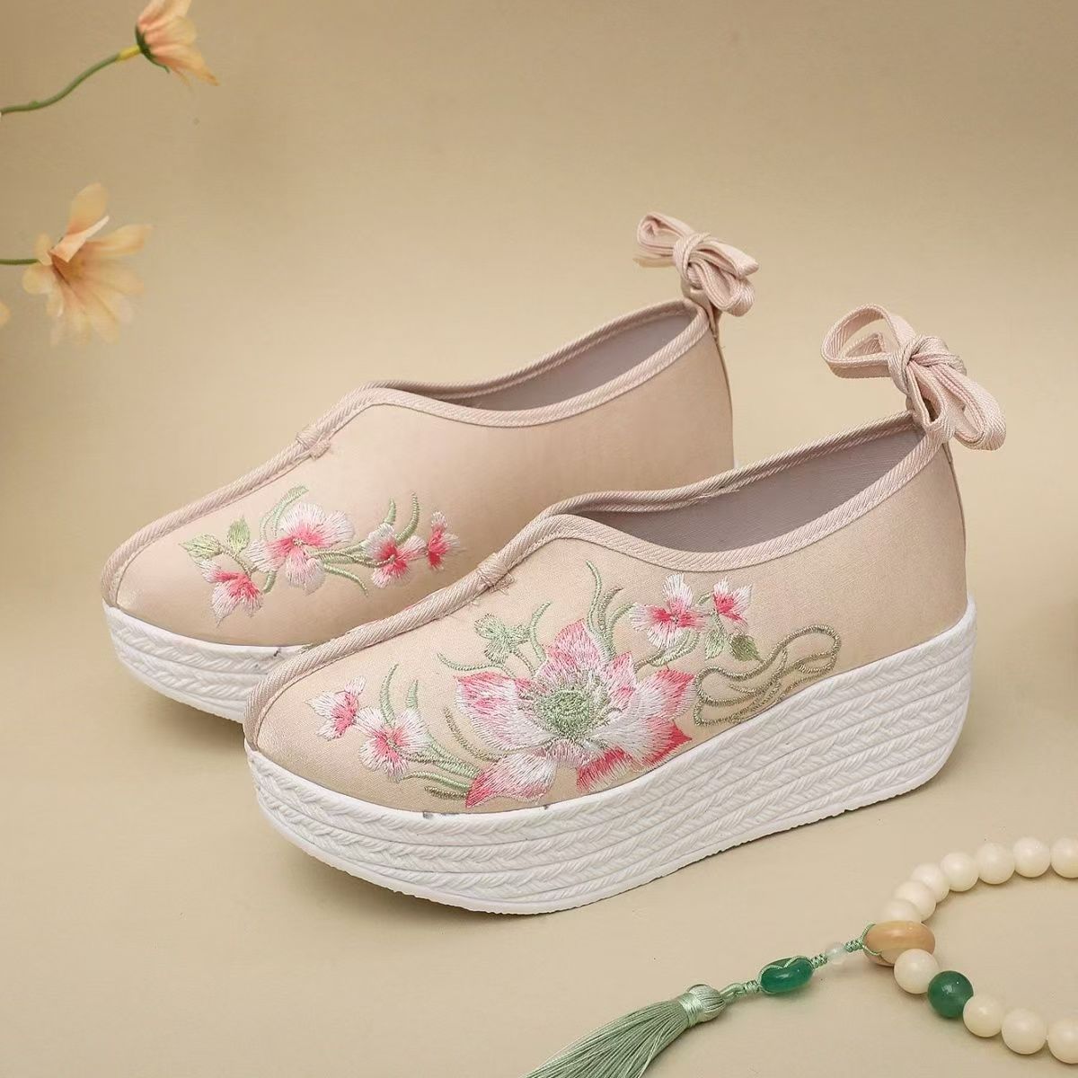 Woman Ethnic Style Wedges Embr - Embroidery Skirt 评论和价格