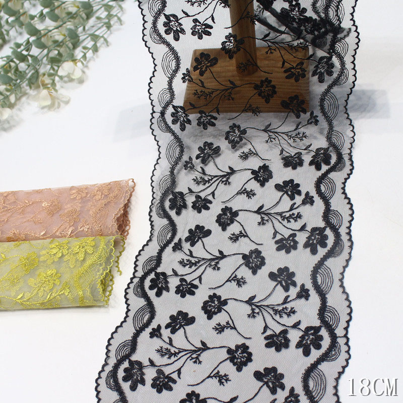 41yards Bilateral Embroidered  - Embroidery Yellow Flower 评论和价格