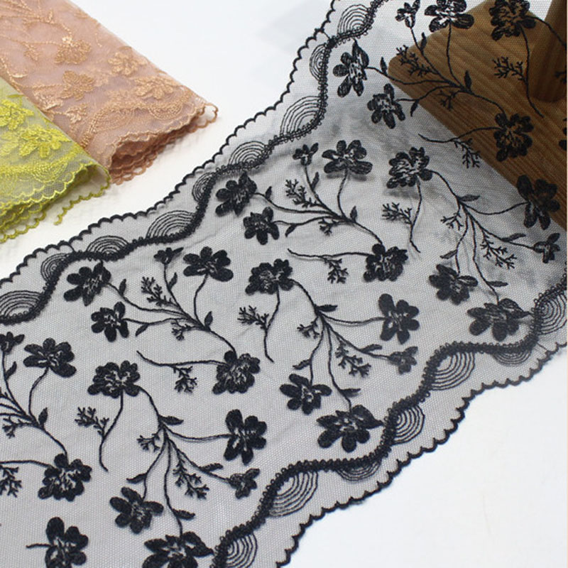 41yards Bilateral Embroidered  - Embroidery Yellow Flower 评论和价格