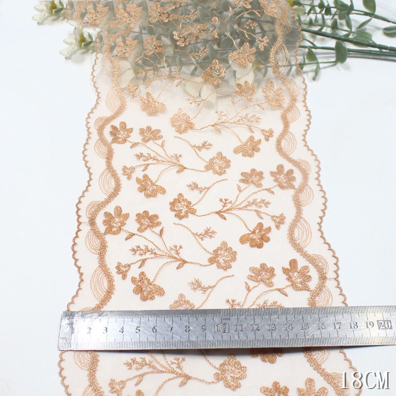 41yards Bilateral Embroidered  - Embroidery Yellow Flower 评论和价格