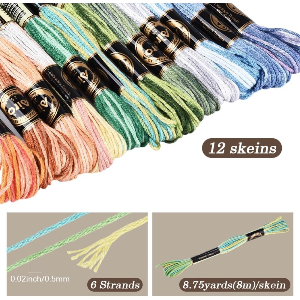 12 Skeins 105 Yards Cross Stit - Embroidery Bracelet 评论和价格
