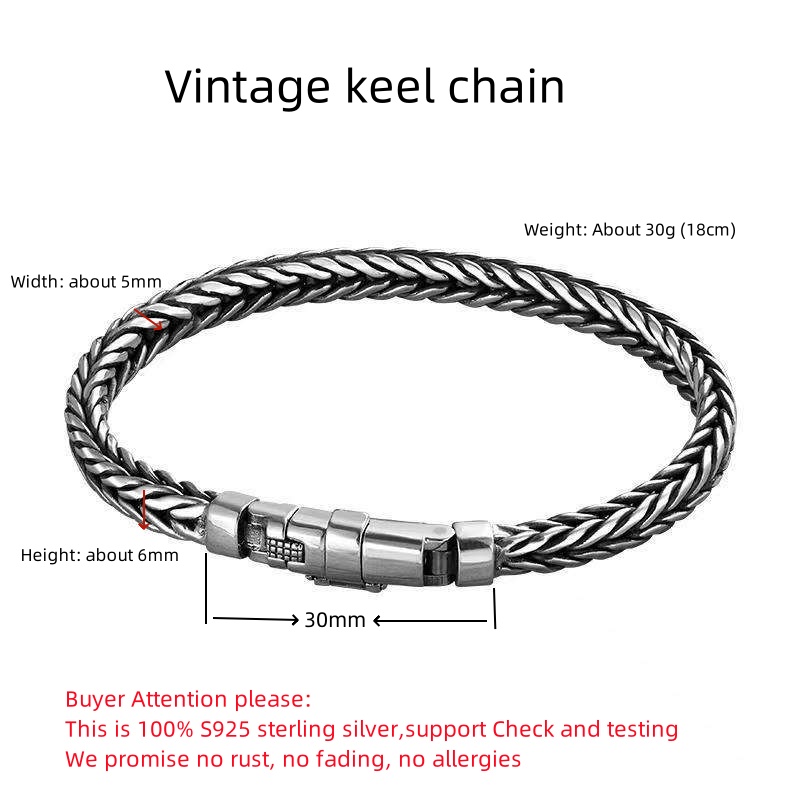 S925 Sterling Silver Simple Do - Embroidery Bracelet 评论和价格