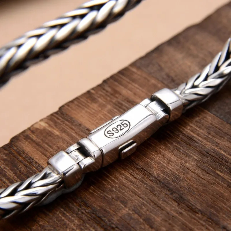 S925 Sterling Silver Simple Do - Embroidery Bracelet 评论和价格