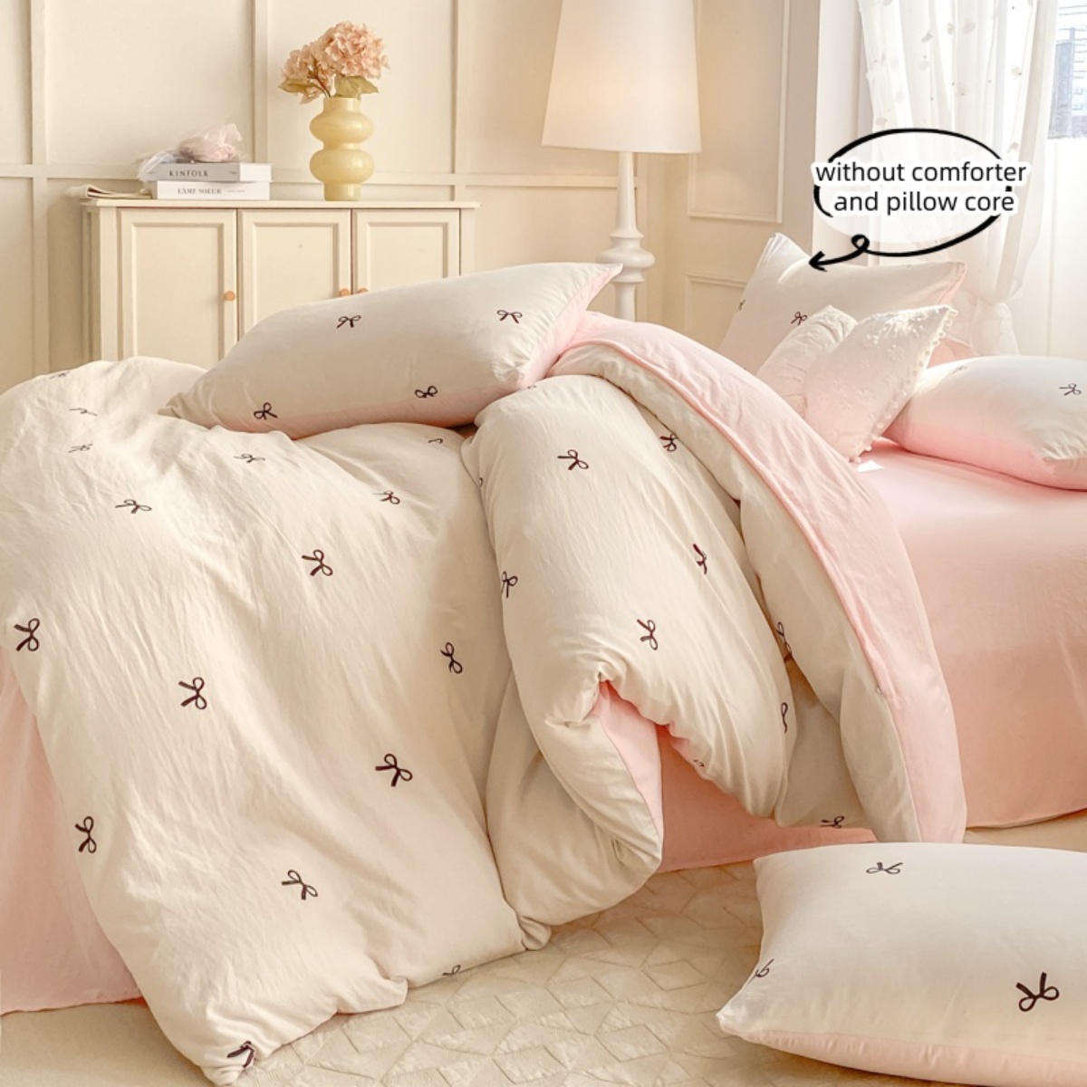 3 Piece Sheet Set  pink bowkno - Embroidery Class 评论和价格