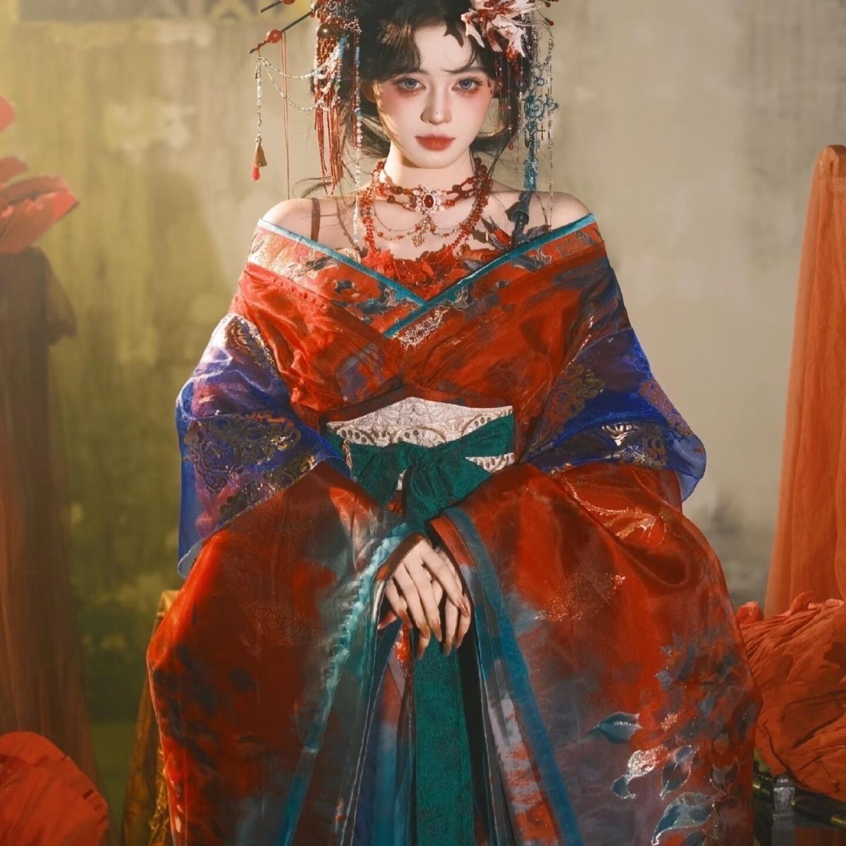 Black Blue Embroidery Hanfu Wo - Embroidery Dress 评论和价格