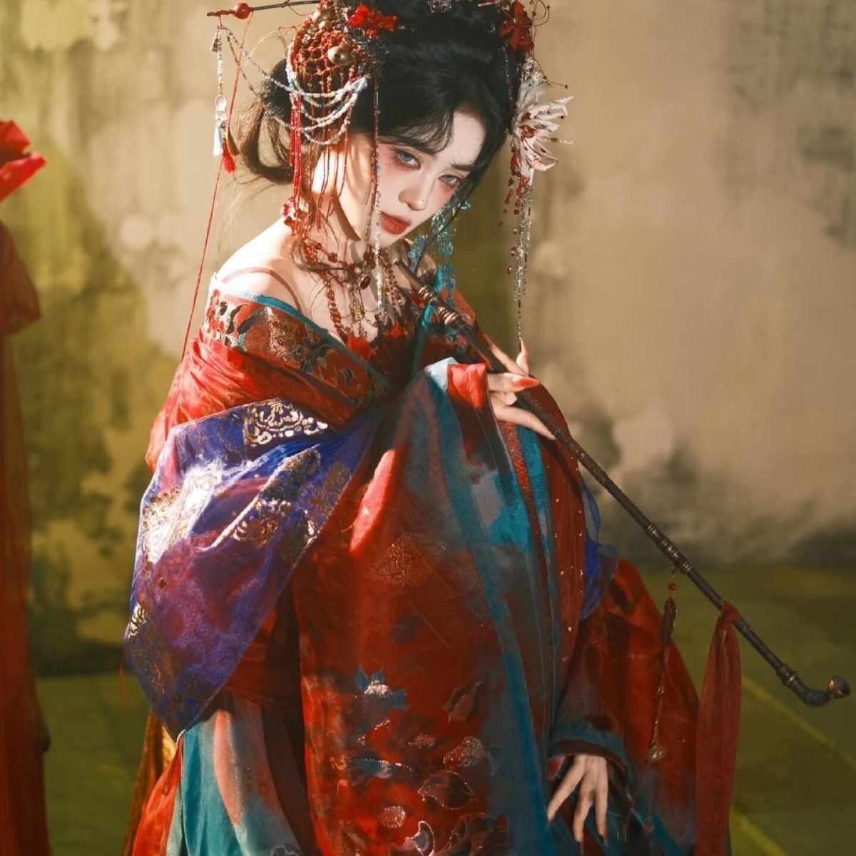 Black Blue Embroidery Hanfu Wo - Embroidery Dress 评论和价格