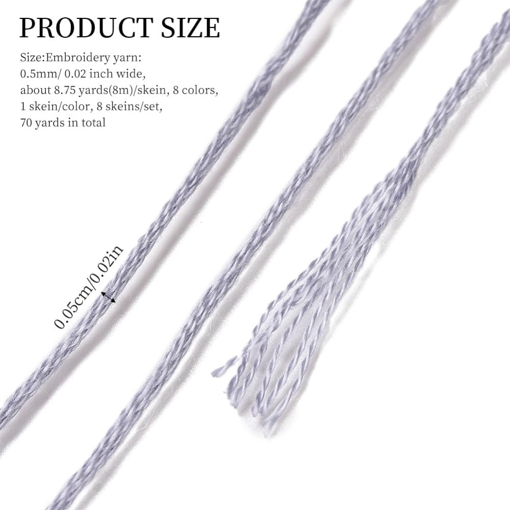 8 Skeins 70 Yards Grey Friends - Embroidery Bracelet 评论和价格