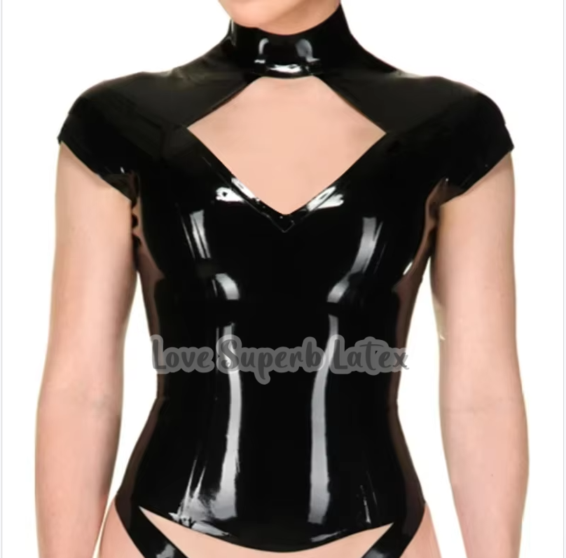 Sexy Black Women Latex Short S - Embroidery Art Painting 评论和价格