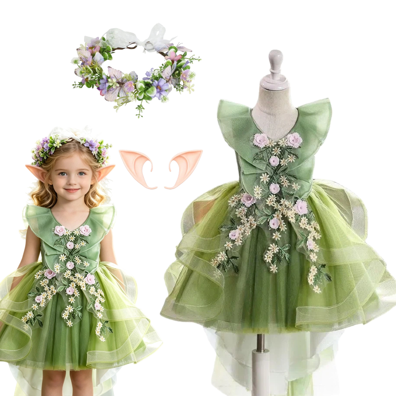 Forest Elf Cosplay Princess Co - Embroidery Dress 评论和价格