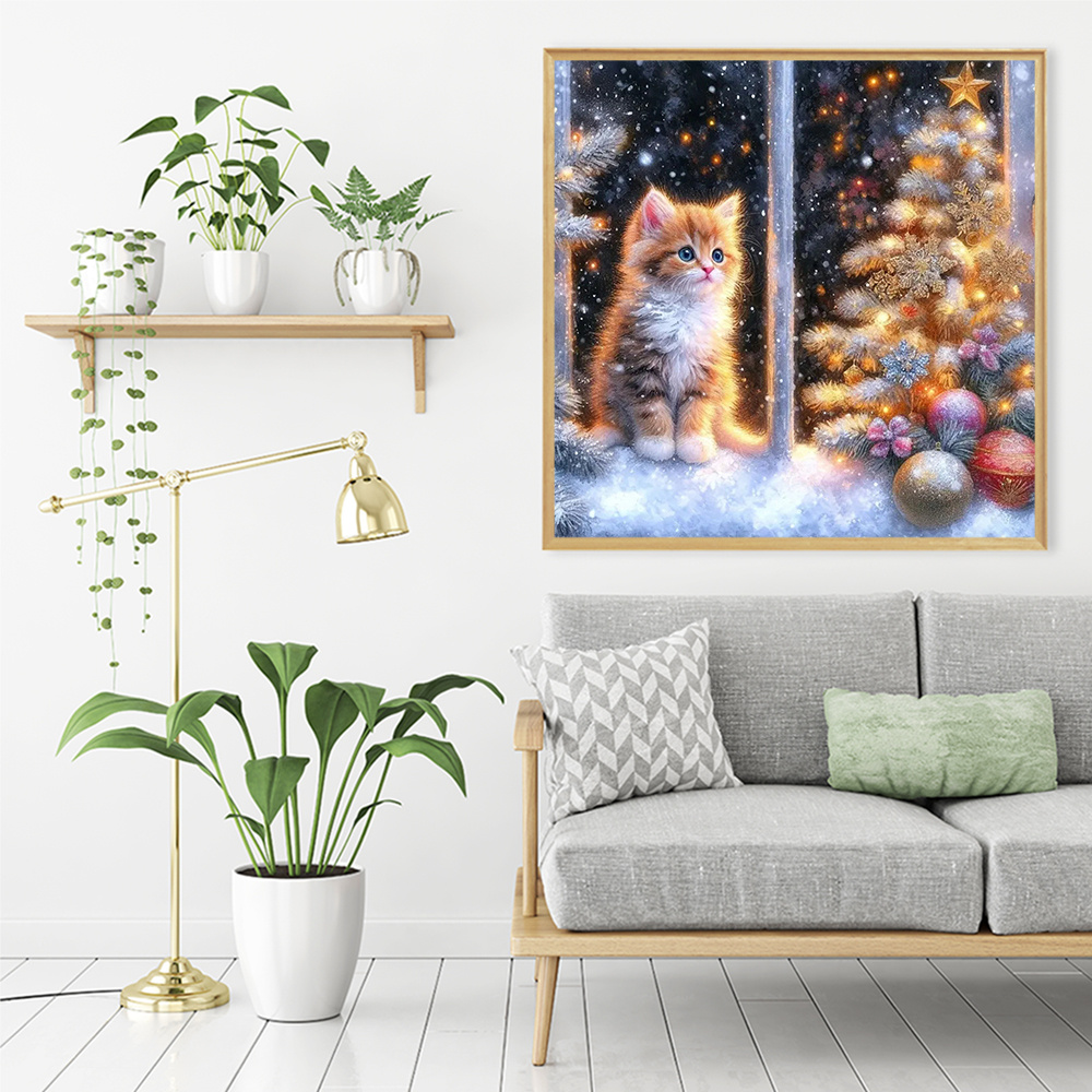 Diamond Painting Cat Animal Fu - Embroidery Cat 评论和价格