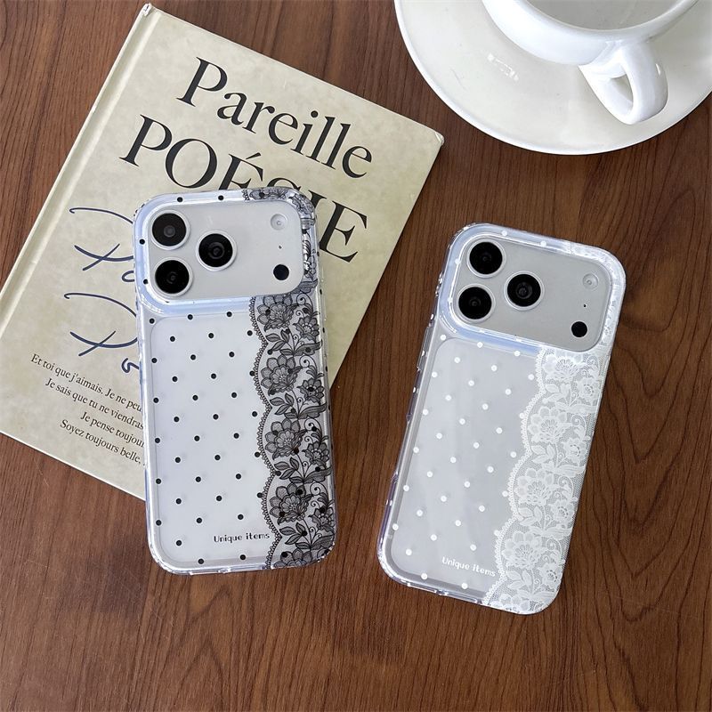 Ins Polka Dots Lace White Blac - Embroidery White 评论和价格