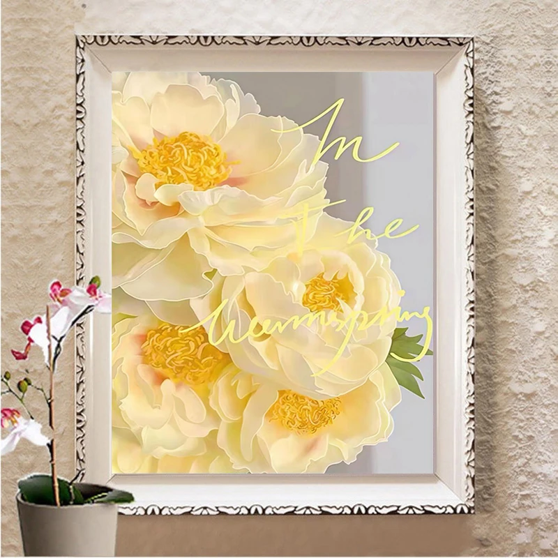 Yellow Flowers 5D Diamond Pain - Embroidery Yellow Flower 评论和价格