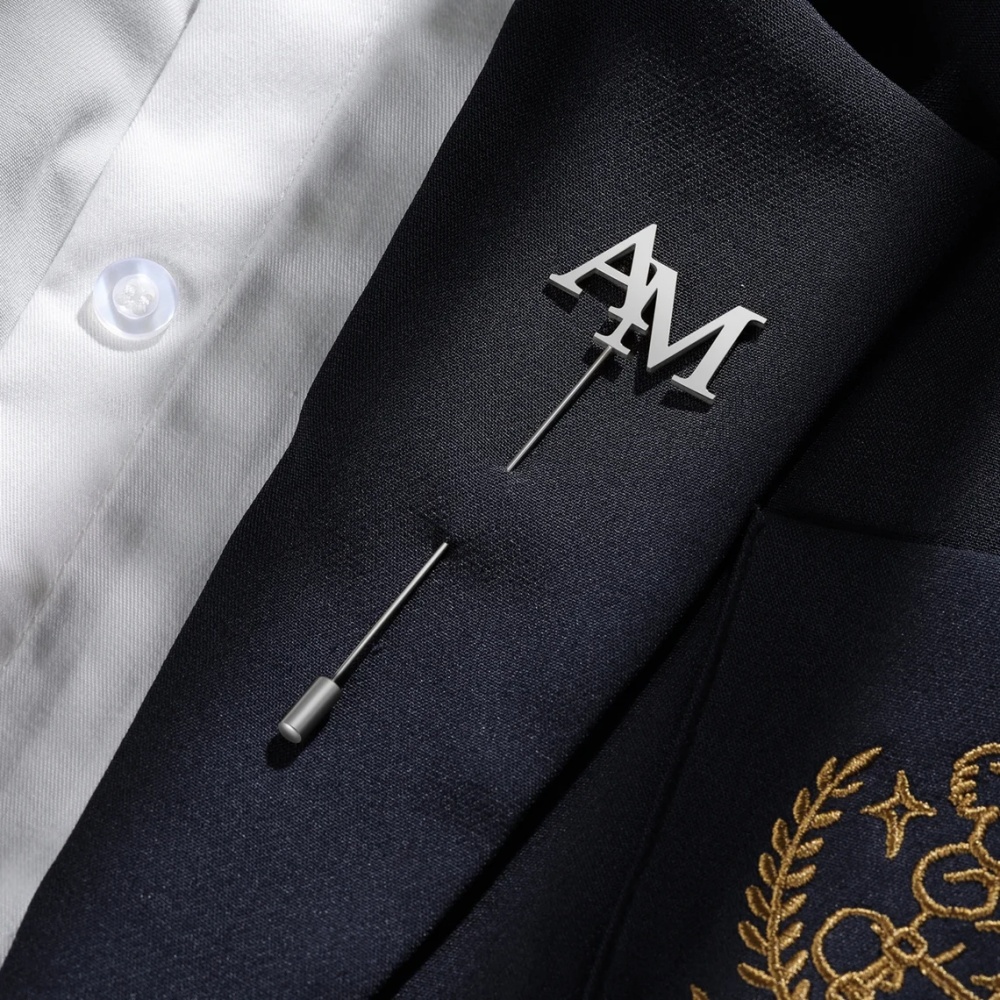 Custom Initials Brooch Men Sta - Embroidery Names 评论和价格