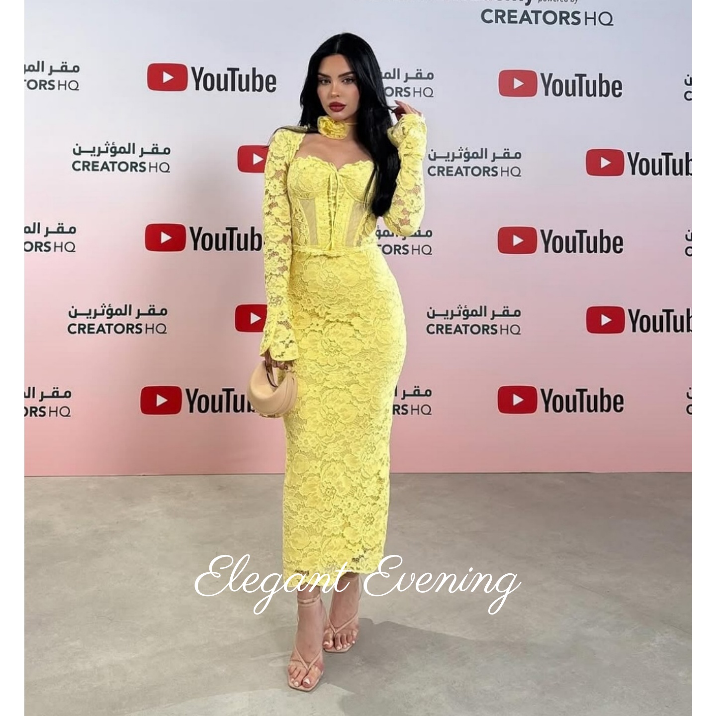 Yellow Lace Prom Dress Mermaid - Embroidery Yellow Flower 评论和价格