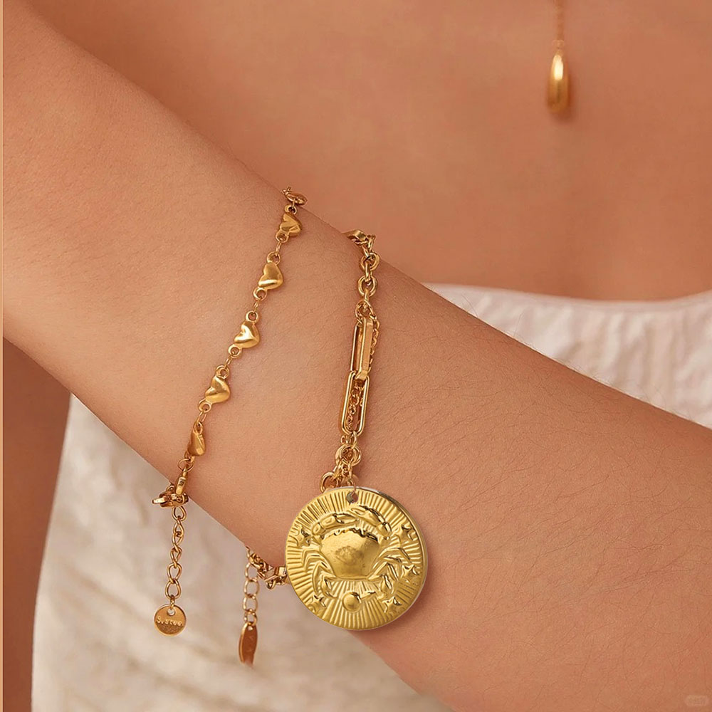 5pcs Stainless Steel 12 Zodiac - Embroidery Charm 评论和价格