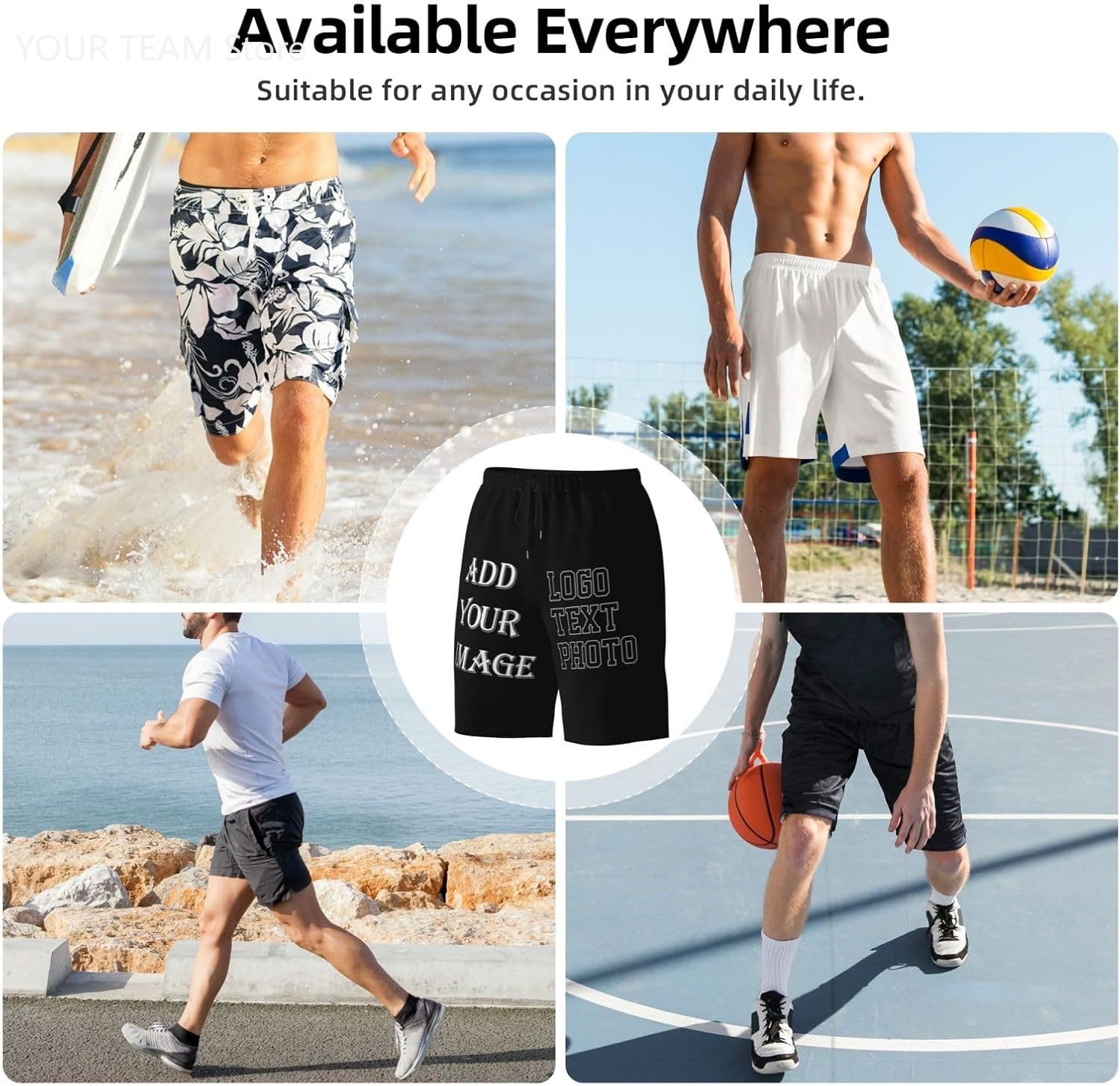 Custom Shorts for Men Design Y - Embroidery Design Logo 评论和价格